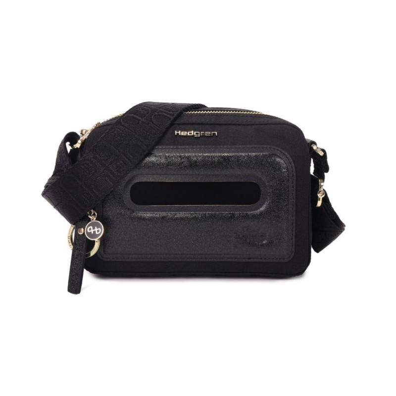 Hedgren HFIKA02-886 Ristretto Fika, Γυναικείο Τσαντάκι Χιαστί, Πολυεστέρας, Μαύρο