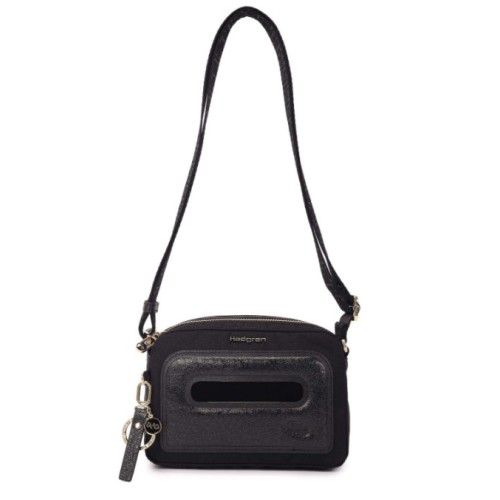 Hedgren HFIKA02-886 Ristretto Fika, Γυναικείο Τσαντάκι Χιαστί, Πολυεστέρας, Μαύρο