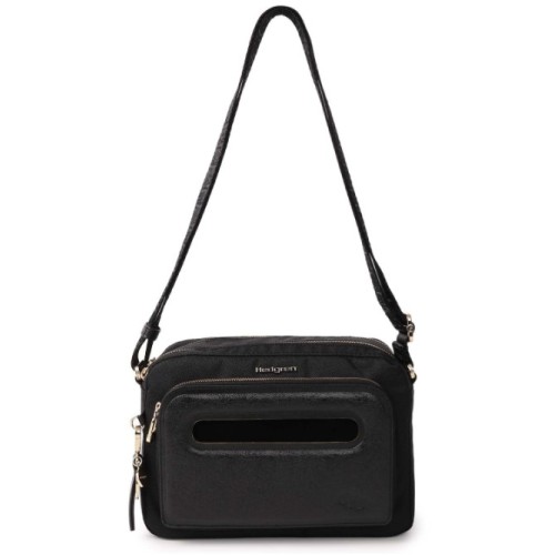 Hedgren HFIKA04-886 Espresso Fika, Γυναικείο Τσαντάκι Ώμου, Πολυεστέρας, Μαύρο