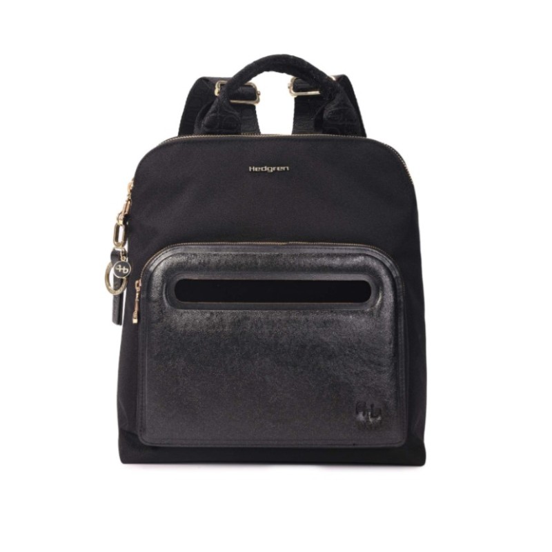 Hedgren HFIKA07-886 Fika Latte, Γυναικεία Τσάντα Backpack/Ωμοπλάτης, Πολυεστέρας, Μαύρο