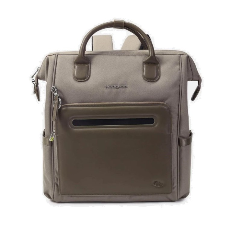 Hedgren HFIKA10-878 Moka L Fika, Γυναικεία Τσάντα Backpack/Ωμοπλάτης, Πολυεστέρας, Τοπό