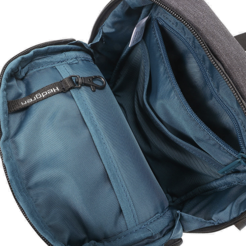 Hedgren HLNO06-176 Lineo Linear Slim, Τσαντάκι Ώμου/Χιαστί, Πολυεστέρας, Ανθρακί