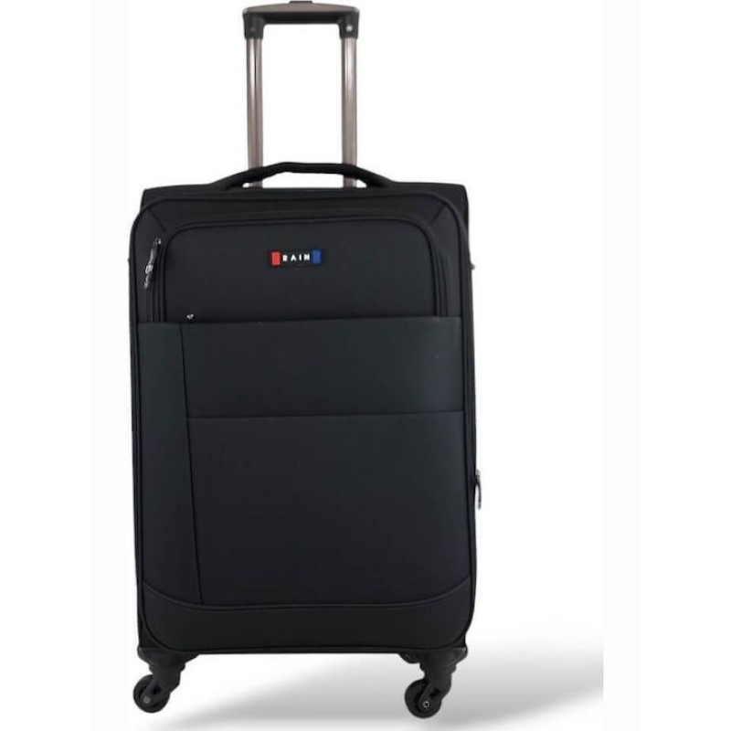 Rain RB2007-24, Βαλίτσα Μεσαία, Αδιάβροχο Ύφασμα, Μαύρο