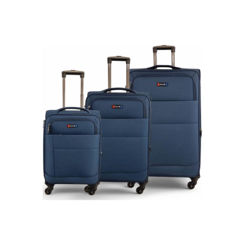 Rain RB2007-Set, Βαλίτσα Σετ, Αδιάβροχο Ύφασμα, Μπλε