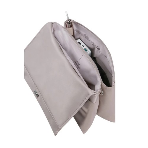 Samsonite 142613-1721 Workashionist, Γυναικείο Τσαντάκι Χιαστί, Ύφασμα, Μπεζ