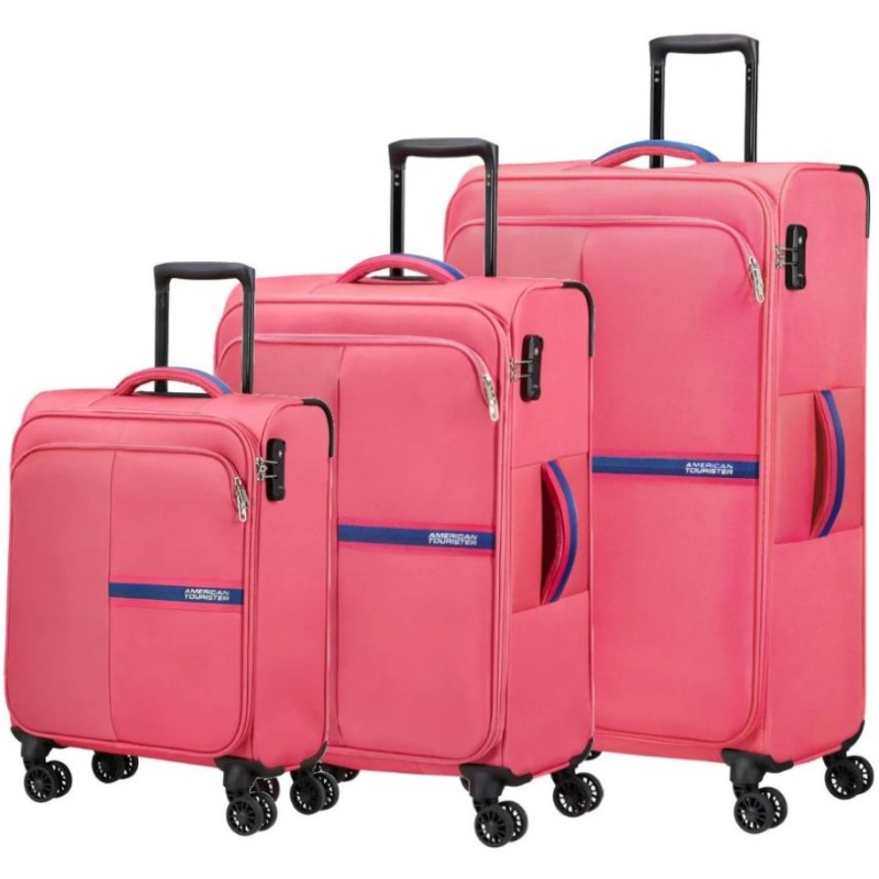 American Tourister 144790-A039 Bright Life, Σετ Βαλίτσες, Ύφασμα, Ροζ