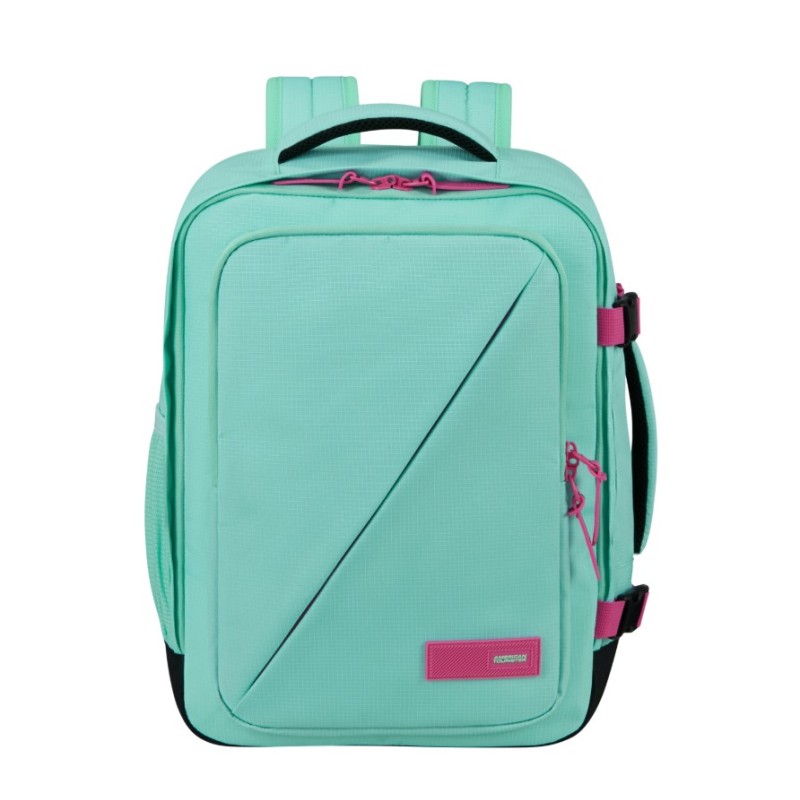American Tourister 150909-B026 TakeTwoCabin, Σακίδιο Πλάτης, Ύφασμα, Μέντα-Φούξια