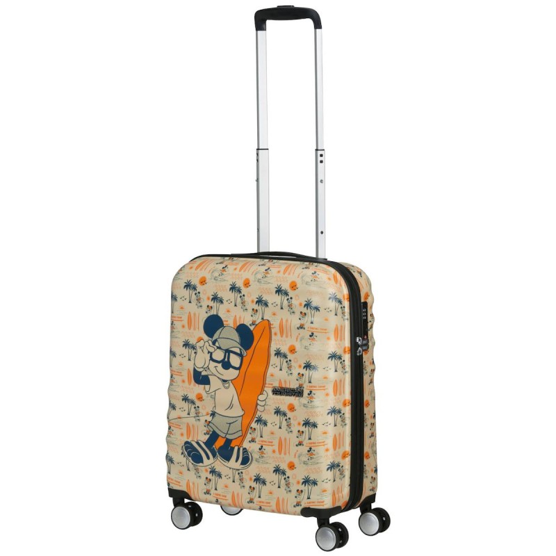 American Tourister 152579-A784 Mickey Super Surfer, Βαλίτσα Μικρή/Καμπίνας 55 × 40 × 20cm, Σκληρή, Μπεζ