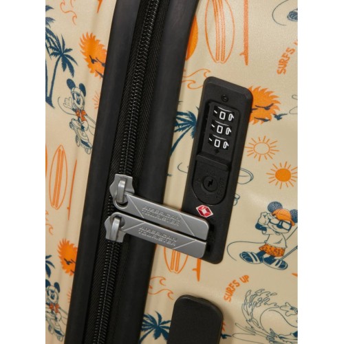 American Tourister 152579-A784 Mickey Super Surfer, Βαλίτσα Μικρή/Καμπίνας 55 × 40 × 20cm, Σκληρή, Μπεζ