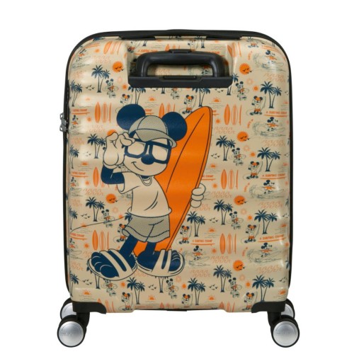 American Tourister 152579-A784 Mickey Super Surfer, Βαλίτσα Μικρή/Καμπίνας 55 × 40 × 20cm, Σκληρή, Μπεζ