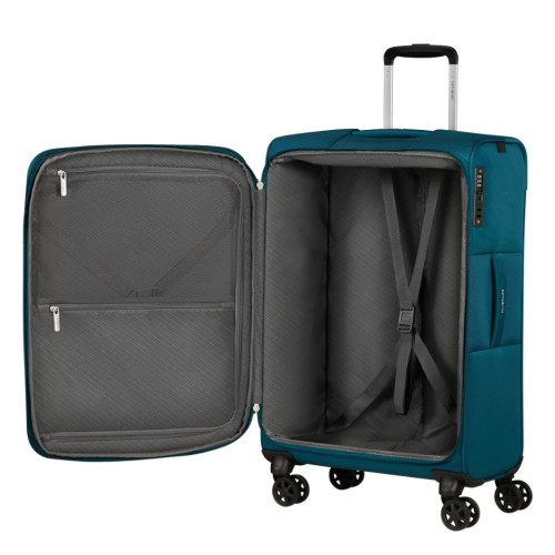 Samsonite 154780-1686 Base Breeze, Βαλίτσα Μεσαία, Ύφασμα, ΑΤΑΝ, Πετρόλ