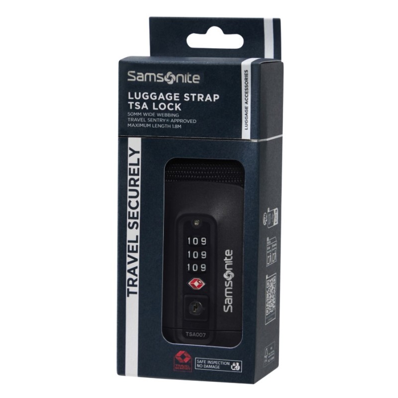 Samsonite 155591-1041 Revolution, Ιμάντας Περίδεσης Βαλιτσών, Μαύρο