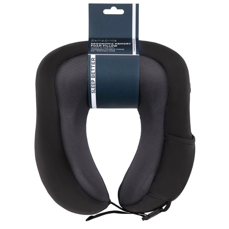 Samsonite 155601-1041 Revolution, Μαξιλαράκι Ταξιδιού, Memory Foam, Μα΄υρο