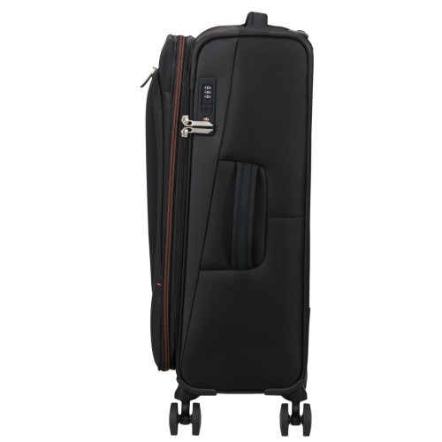 American Tourister 158077-0614 Wanderlite, Βαλίτσα Μεσαία 68 × 43 × 29cm, Ύφασμα, Μαύρο