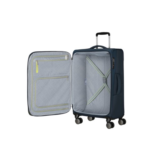 American Tourister 158077-1265 Wanderlite, Βαλίτσα Μεσαία 68 × 43 × 29cm, Ύφασμα, Μπλε
