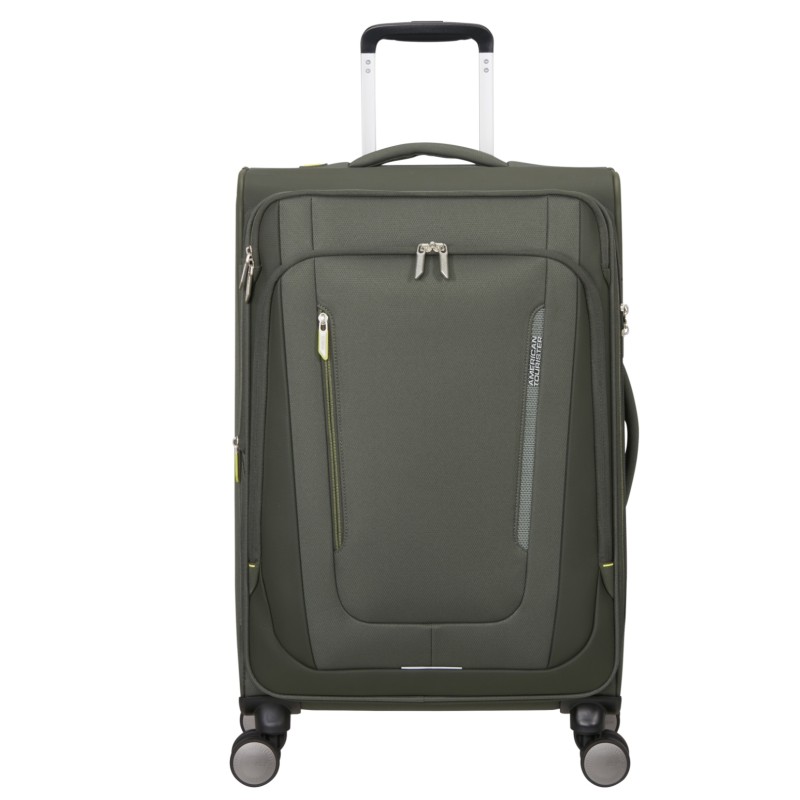 American Tourister 158077-3457 Wanderlite, Βαλίτσα Μεσαία 68 × 43 × 29cm, Ύφασμα, Χακί
