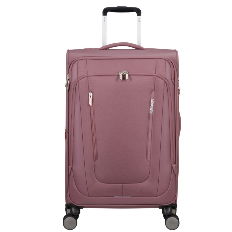 American Tourister 158077-A941 Wanderlite, Βαλίτσα Μεσαία 68 × 43 × 29cm, Ύφασμα, Ροζ