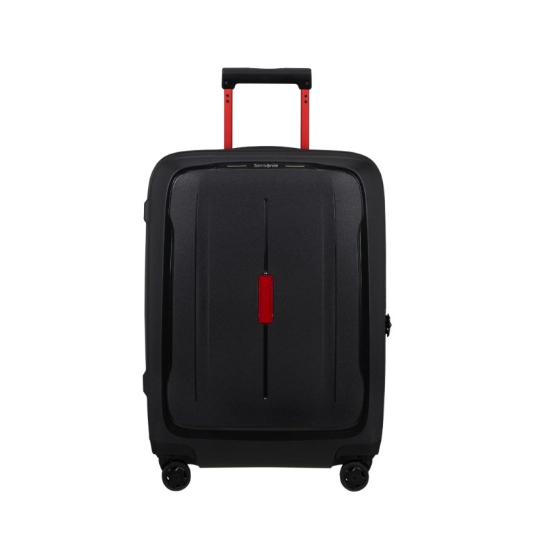 Samsonite 158554-1186 Essens Spinner, Βαλίτσα Μικρή/Καμπίνας, Πολυπροπυλένιο, Μαύρο/Κόκκινο