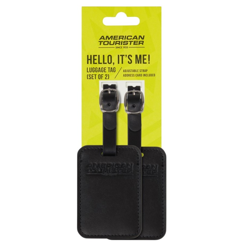 American Tourister 158736-1041 Luggage Tag, Σετ Ετικέτα Βαλίτσας, Μαύρο