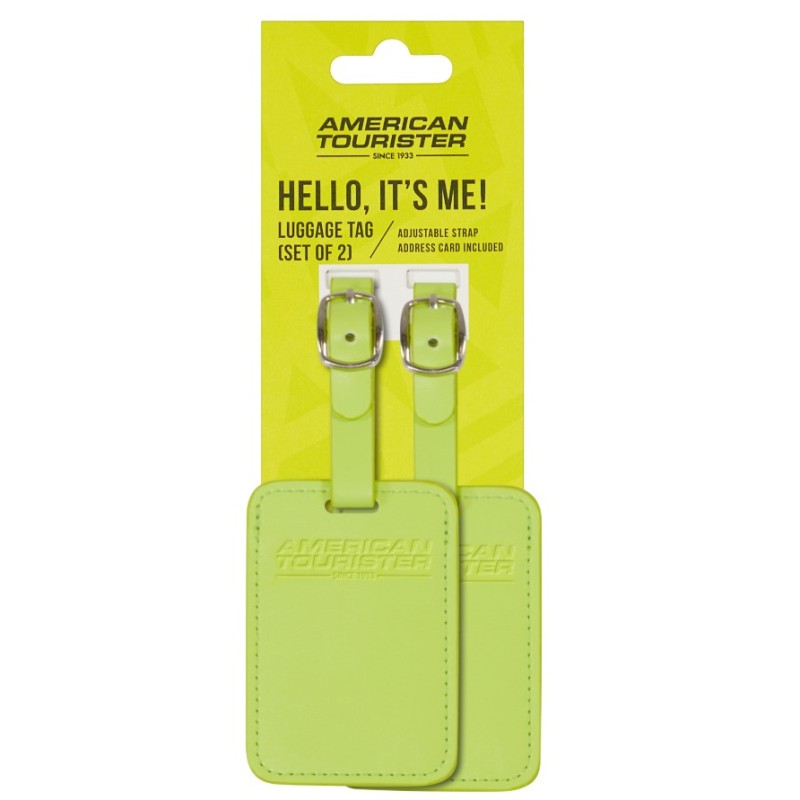 American Tourister 158736-A067 Luggage Tag, Σετ Ετικέτα Βαλίτσας, Λάιμ