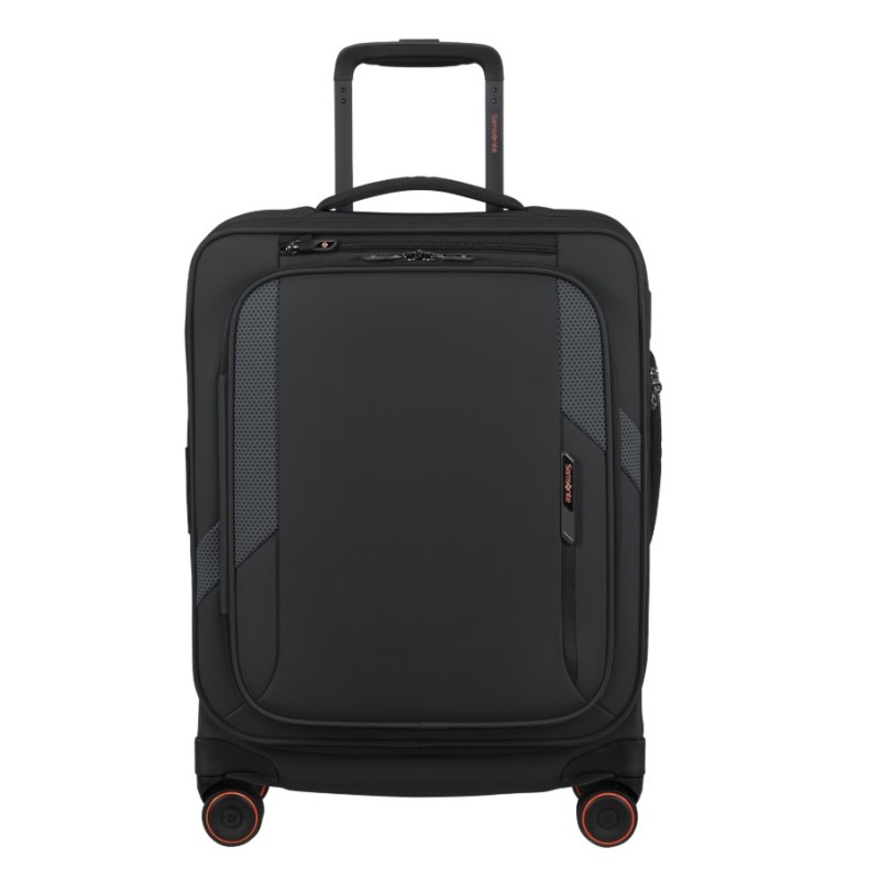 Samsonite 159765-1041 Glazzed Spinner, Βαλίτσα Μικρή/Καμπίνας, 55 × 40 × 23 , Ύφασμα, Μαύρο