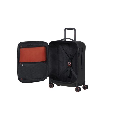 Samsonite 159765-1041 Glazzed Spinner, Βαλίτσα Μικρή/Καμπίνας, 55 × 40 × 23 , Ύφασμα, Μαύρο
