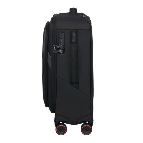 Samsonite 159765-1041 Glazzed Spinner, Βαλίτσα Μικρή/Καμπίνας, 55 × 40 × 23 , Ύφασμα, Μαύρο