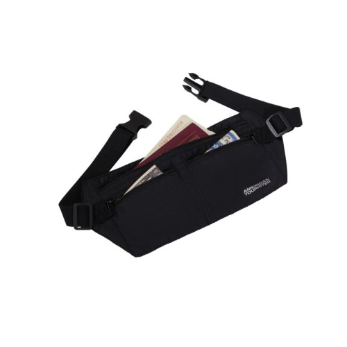 American Tourister 160375-1041 Money Belt, Τσαντάκι Μέσης Ταξιδιού, Ύφασμα, Μαύρο
