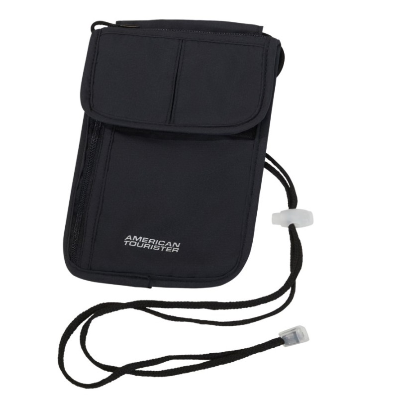 American Tourister 160376-1041 Neck Pouch, Ταξιδιωτικό Πορτοφόλι Λαιμού, Ύφασμα, Μαύρο