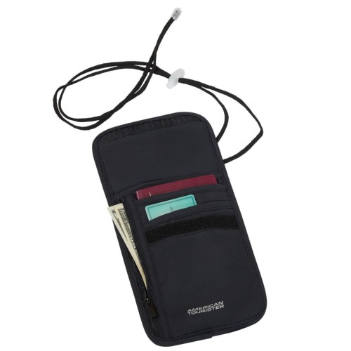 American Tourister 160376-1041 Neck Pouch, Ταξιδιωτικό Πορτοφόλι Λαιμού, Ύφασμα, Μαύρο