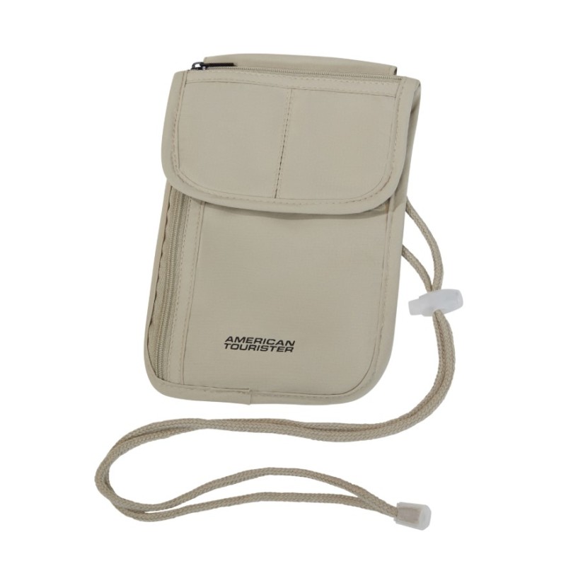 American Tourister 160376-1775 Neck Pouch, Ταξιδιωτικό Πορτοφόλι Λαιμού, Ύφασμα, Μπεζ