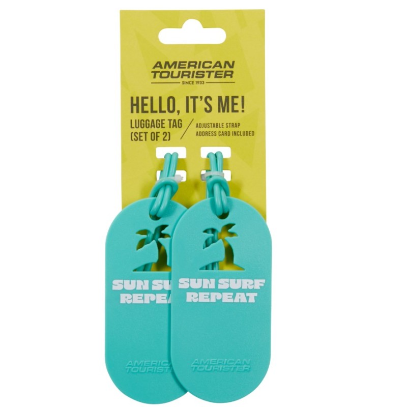 American Tourister 160387-A982 Fun Luggage Tag, Σετ Ετικέτα Βαλίτσας, Γαλάζιο