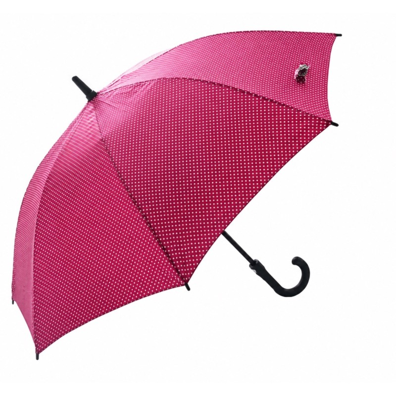 Rain A-1611 Elegance, Ομπρέλα Αυτόματη, Αντιανεμική, Μπαστούνι, Πουά Φούξια