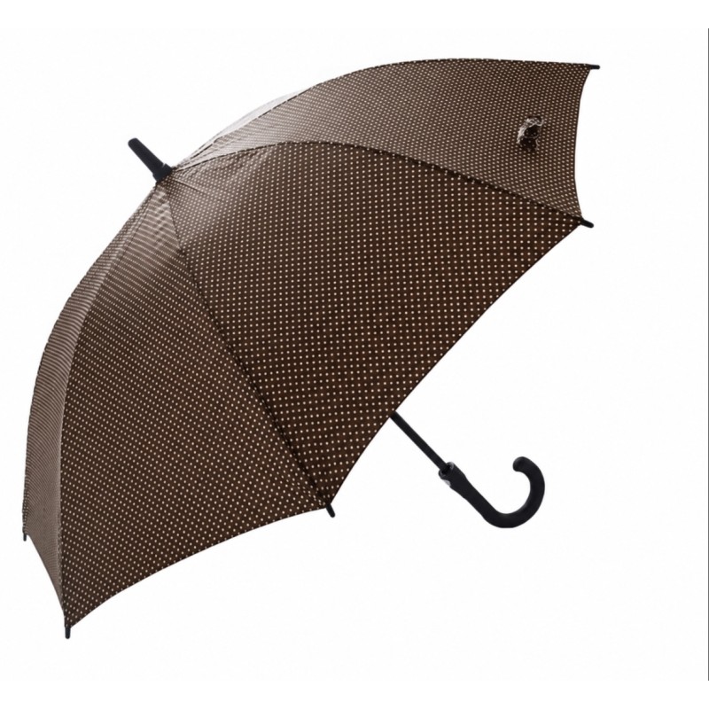 Rain A-1611 Elegance, Ομπρέλα Αυτόματη, Αντιανεμική, Μπαστούνι, Πουά Καφέ