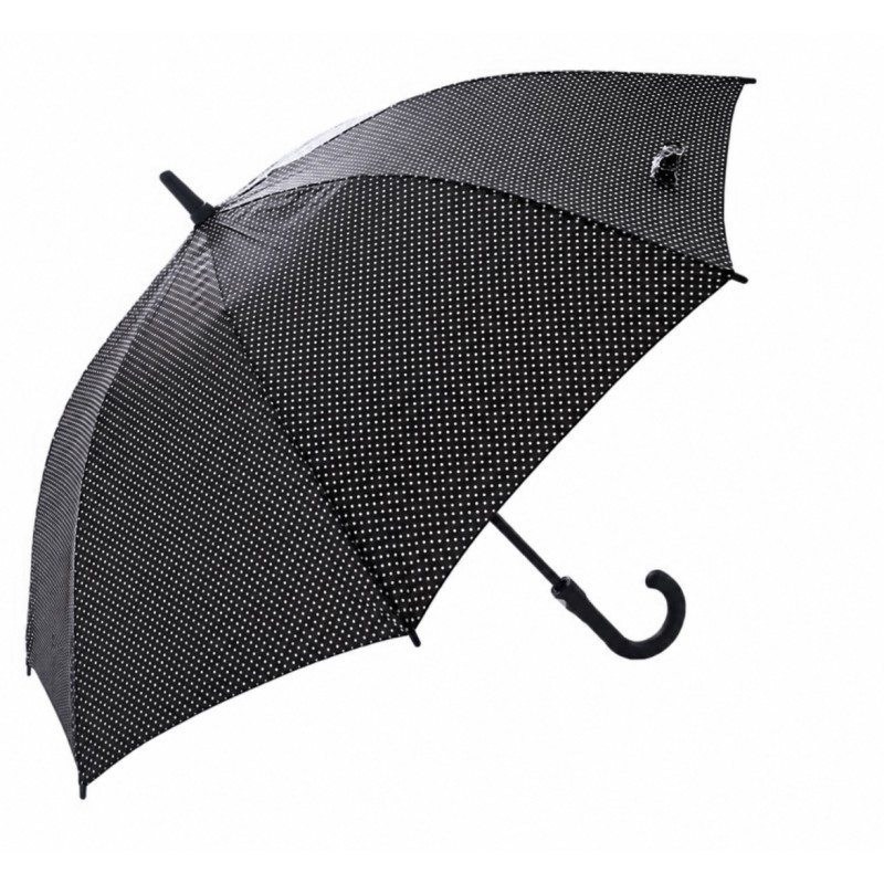 Rain A-1611 Elegance, Ομπρέλα Αυτόματη, Αντιανεμική, Μπαστούνι, Πουά Μαύρο