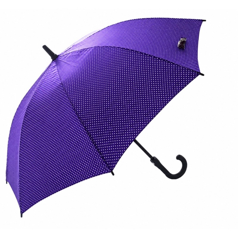Rain A-1611 Elegance, Ομπρέλα Αυτόματη, Αντιανεμική, Μπαστούνι, Πουά Μωβ