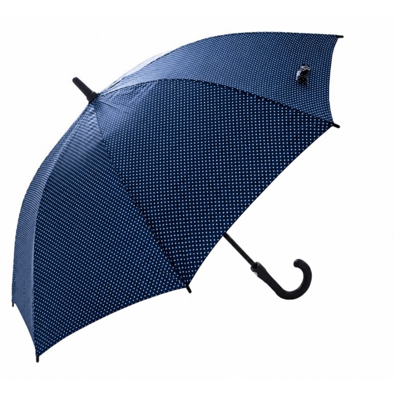 Rain A-1611 Elegance, Ομπρέλα Αυτόματη, Αντιανεμική, Μπαστούνι, Πουά Μπλε