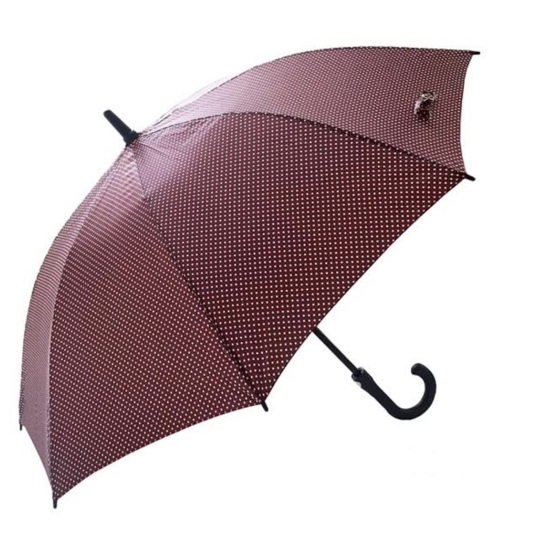 Rain A-1611 Elegance, Ομπρέλα Αυτόματη, Αντιανεμική, Μπαστούνι, Πουά Μπορντό