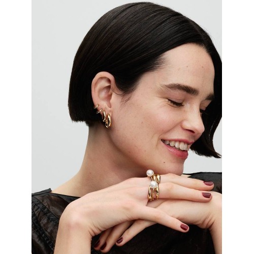 Pandora Essence 263320C00, Σκουλαρίκια, Επιχρυσωμένο Ασήμι, Στρόγγυλοι Κρίκοι