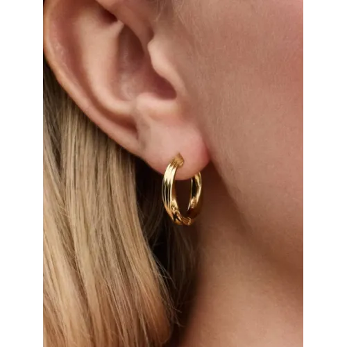 Pandora Essence 263878C00, Σκουλαρίκια, Ασήμι Επιχρυσωμένο, Κρίκοι Στριφτά