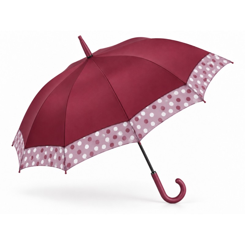 Rain A-26487 Elegance, Ομπρέλα Αυτόματη, Αντιανεμική, Μπαστούνι, Μπορντό