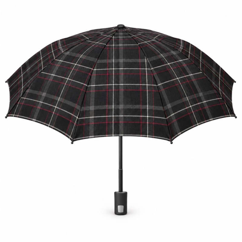 Rain A-26510 Elegance, Ομπρέλα Αυτόματη, Αντιανεμική, Καρό, Κόκκινο