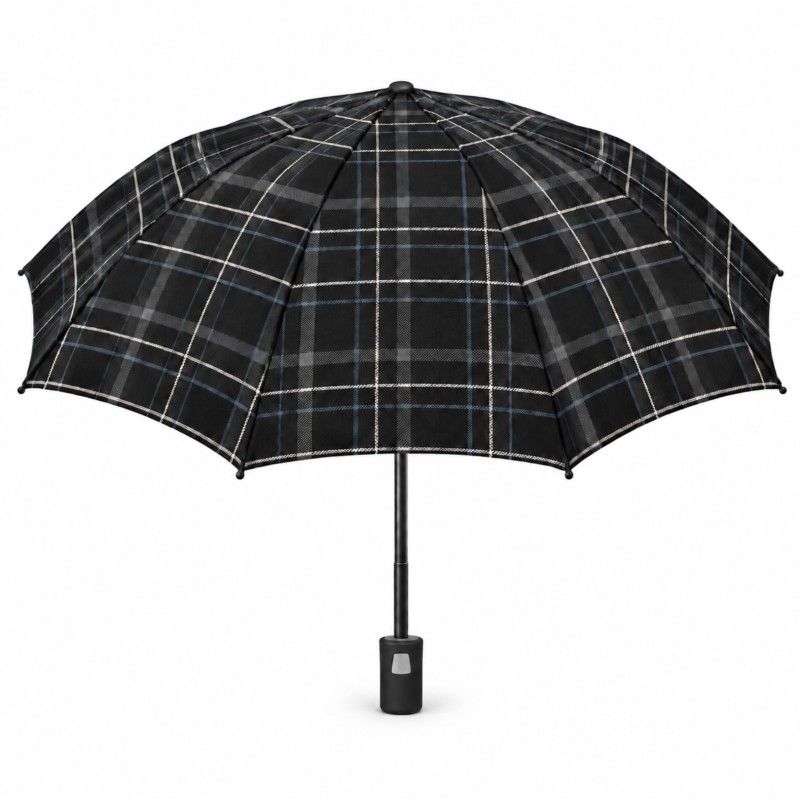 Rain A-26510 Elegance, Ομπρέλα Αυτόματη, Αντιανεμική, Καρό, Μπλε