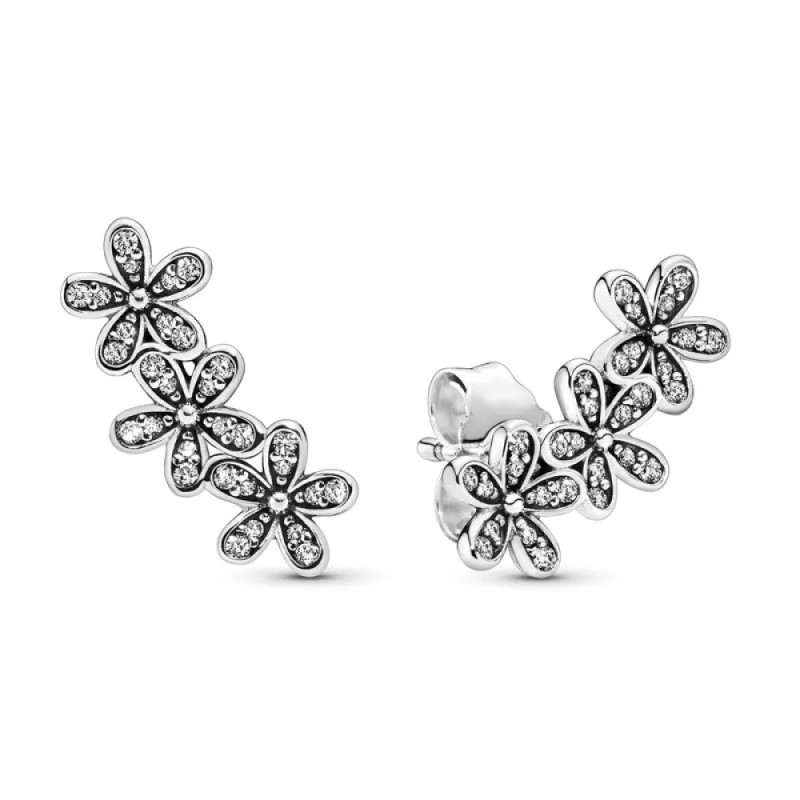 Pandora Moments 290744CZ, Σκουλαρίκια, Ασήμι, Μαργαρίτες