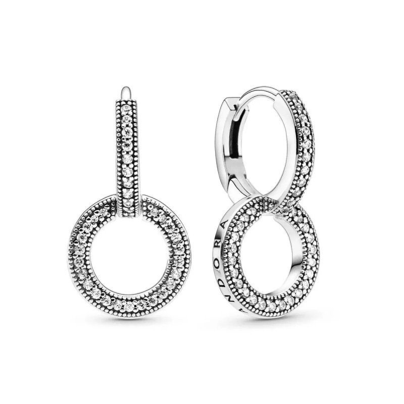 Pandora Signature 299052C01, Σκουλαρίκια, Ασήμι, Κρίκοι