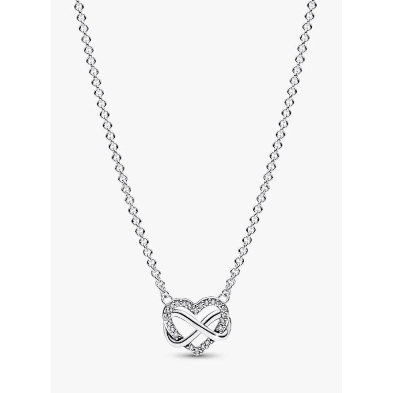 Pandora Moments 392666C01-50, Κολιέ Αλυσίδα Λαιμού, Ασήμι, Καρδιά
