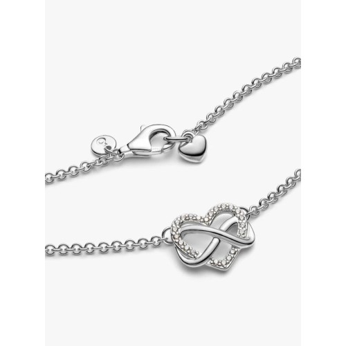 Pandora Moments 392666C01-50, Κολιέ Αλυσίδα Λαιμού, Ασήμι, Καρδιά