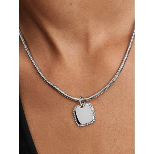 Pandora Moments 394009C01, Σύμβολο/Pendant, Ασήμι, Τετράγωνο Κρεμαστό