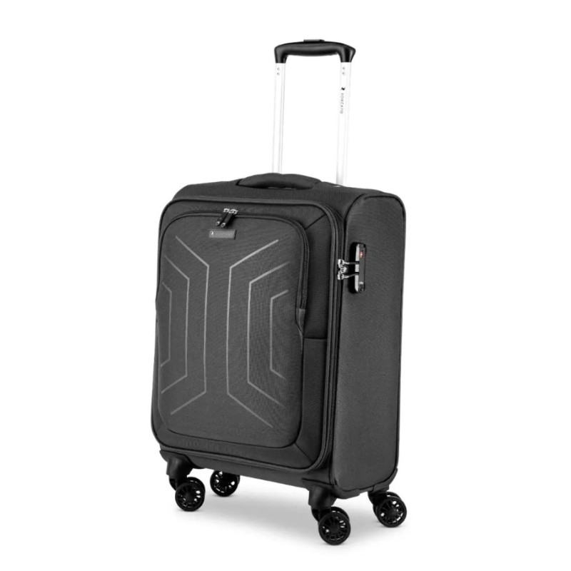 Ciak Roncato 46.127.04-01 Hexa, Βαλίτσα Μικρή/Καμπίνας 55x38x20cm, Ύφασμα Μαύρο