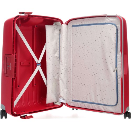 Samsonite 49307-1235 S Cure, Βαλίτσα Μεσαία, Πολυπροπυλένιο, Κόκκινο